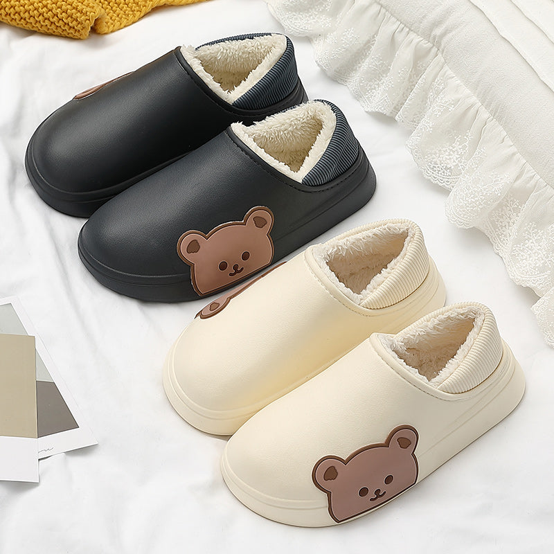 Cartoon Cute Bear Wearing Household Cotton Shoes Indoor And Outdoor