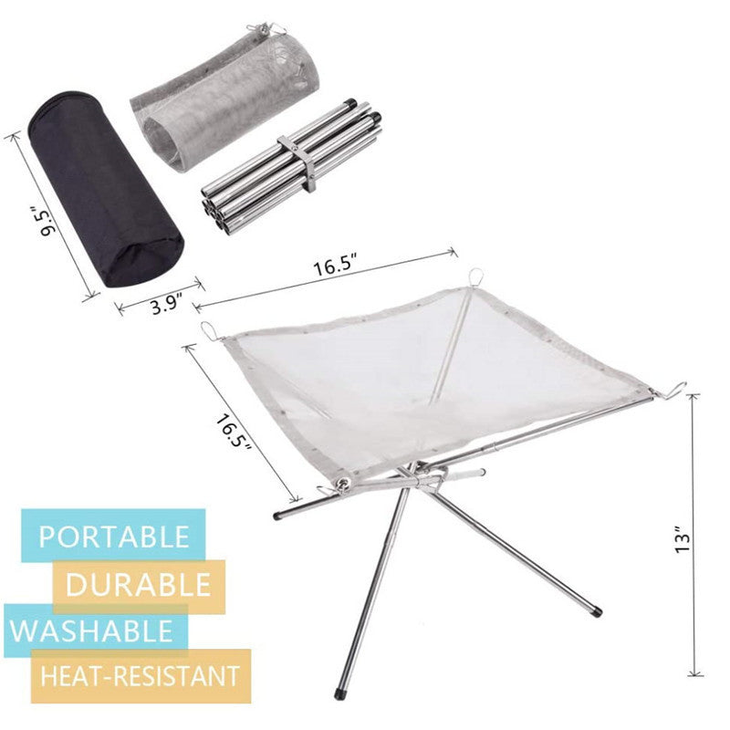 Folding Campfire Rack Outdoor Camping Incinerator Barbecue