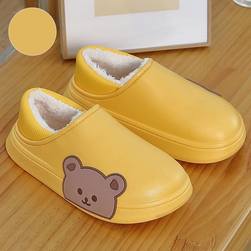 Cartoon Cute Bear Wearing Household Cotton Shoes Indoor And Outdoor