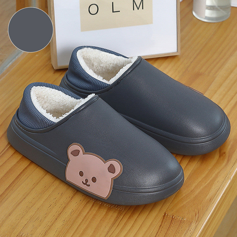 Cartoon Cute Bear Wearing Household Cotton Shoes Indoor And Outdoor