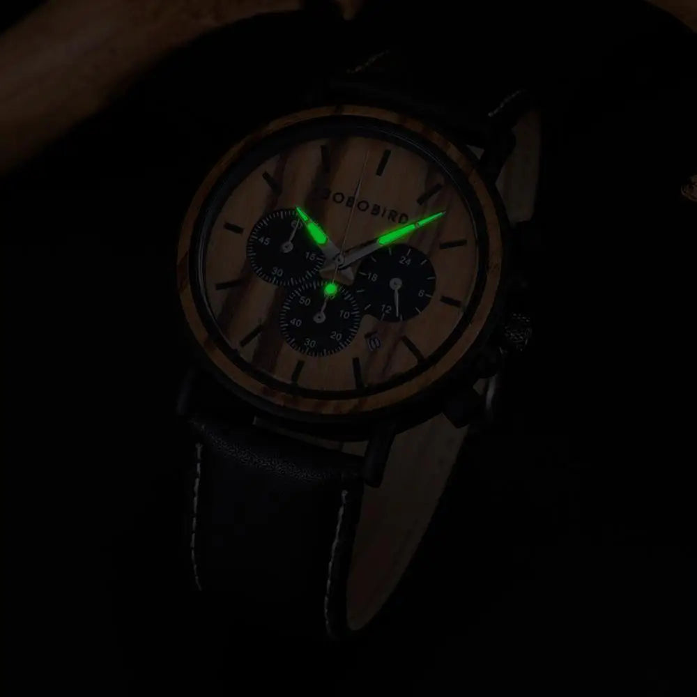 reloj hombre BOBO BIRD Men Watch Wood Watches Women Timepieces Chronograph Military Quartz Wristwatches relogio masculino OEM