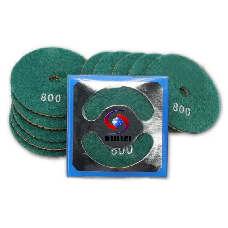 RIJILEI 10 Pcs/Lot 4 Inch/100mm Wet Polishing Pads/Granite Polishing Pads /Diamond Polishing Pad For Marble Diamond Tools (4DS1)