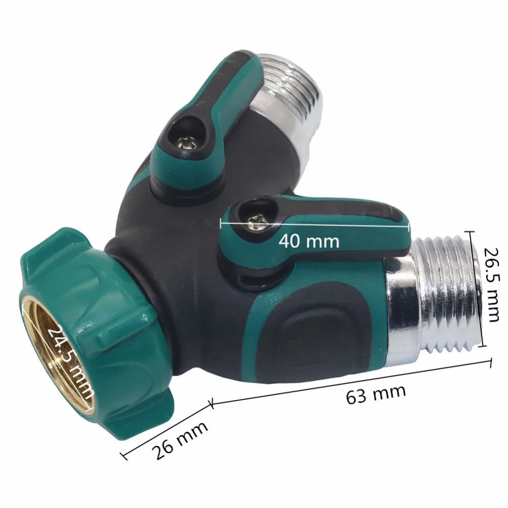 3/4 inch Hose Connector Garden Hose Splitter 2 Way Garden Water Connectors For Lawn, Garden Irrigation
