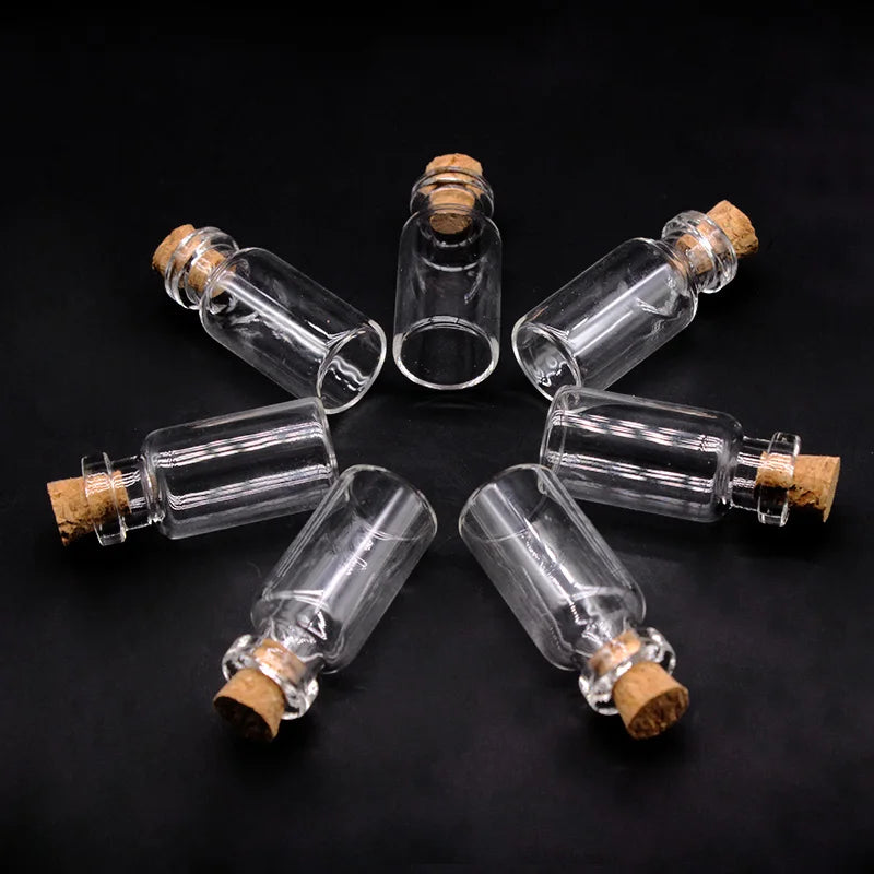 10PCS 16mm*35mm 2ml mini Containers Lovely Small Bottle Tiny Clear Empty Wishing Glass Message Vial With Cork Stopper