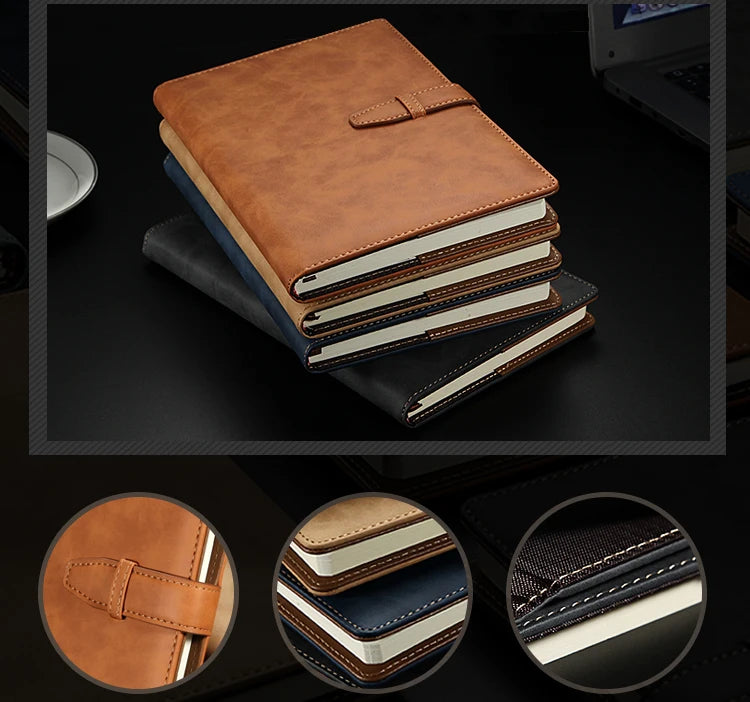 Creative Office PU Leather Notebook A5 B5 Daily Planner Agenda 2024 Hardcover Notebook Business Diary Notepad Note Book cover