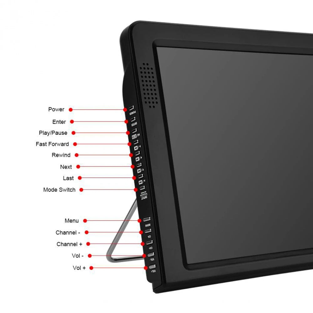 LEADSTAR D12 LED TV 11.6 inch Portable Display digital player DVB-T2 ATSC Portable TV USB TF Card HDMI-Compatible Car charger