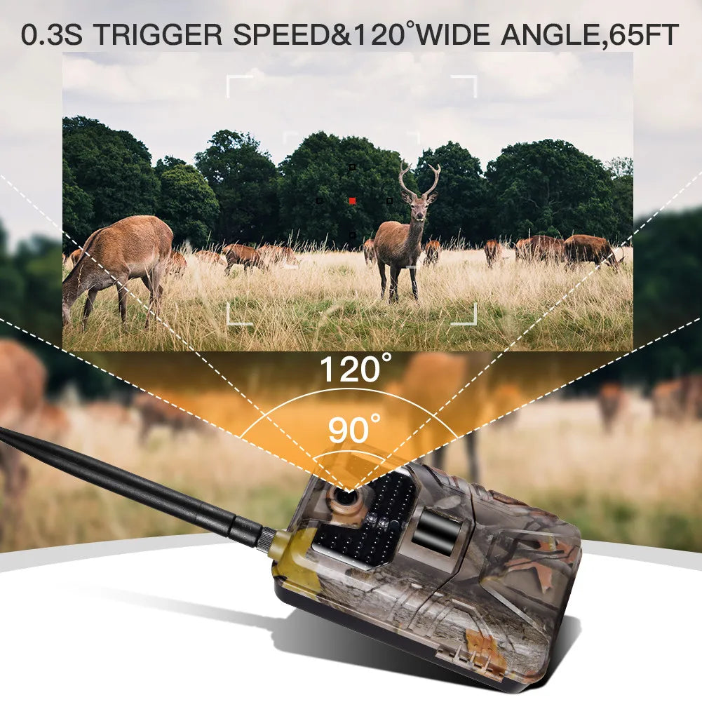 2G MMS SMTP Trail Camera Email Wildlife Hunting Cameras Cellular Wireless 20MP 1080P Night Vision Photo Trap HC900M