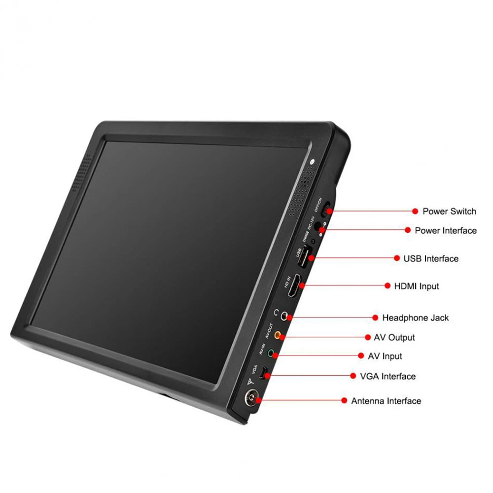 LEADSTAR D12 LED TV 11.6 inch Portable Display digital player DVB-T2 ATSC Portable TV USB TF Card HDMI-Compatible Car charger