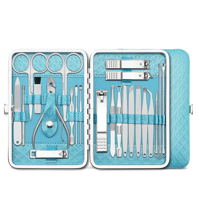 Qmake 23P Manicure Sets complete nail stretching kit manicura accesorios nail clipper Pedicure Tools All nail products manucure