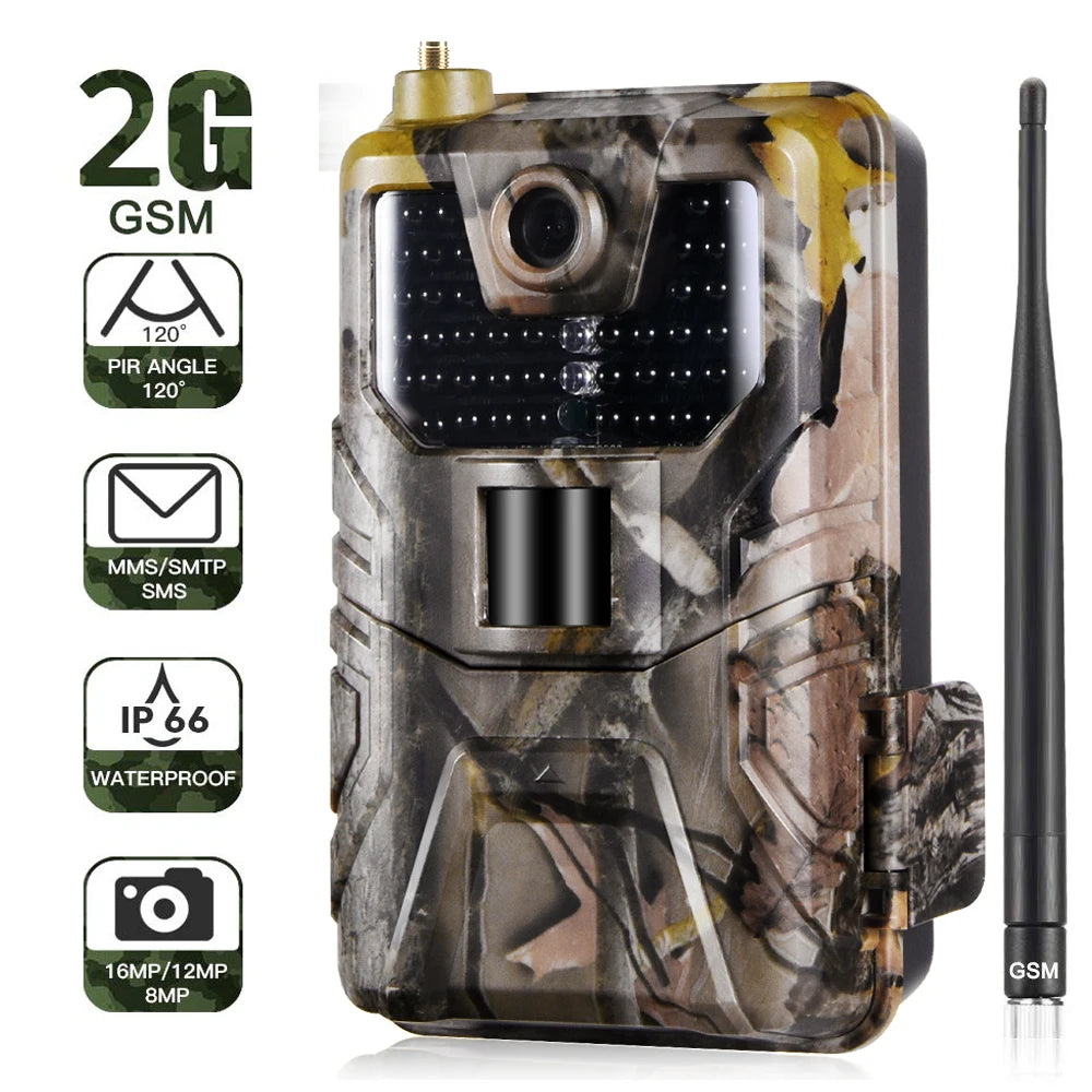 2G MMS SMTP Trail Camera Email Wildlife Hunting Cameras Cellular Wireless 20MP 1080P Night Vision Photo Trap HC900M