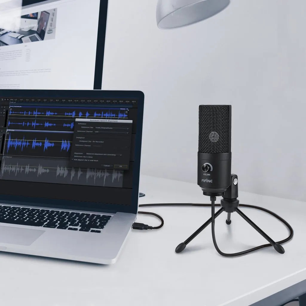 Fifine Metal USB Condenser Recording Microphone For Laptop Windows Cardioid Studio Recording Vocals Voice Over,Video-K669