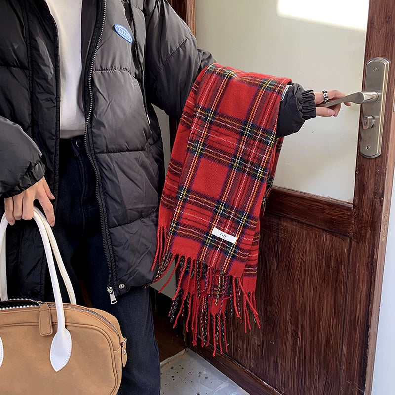 Women's Winter Red Scottish Ins Premium Scarf