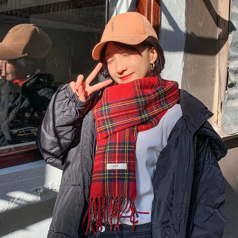 Women's Winter Red Scottish Ins Premium Scarf