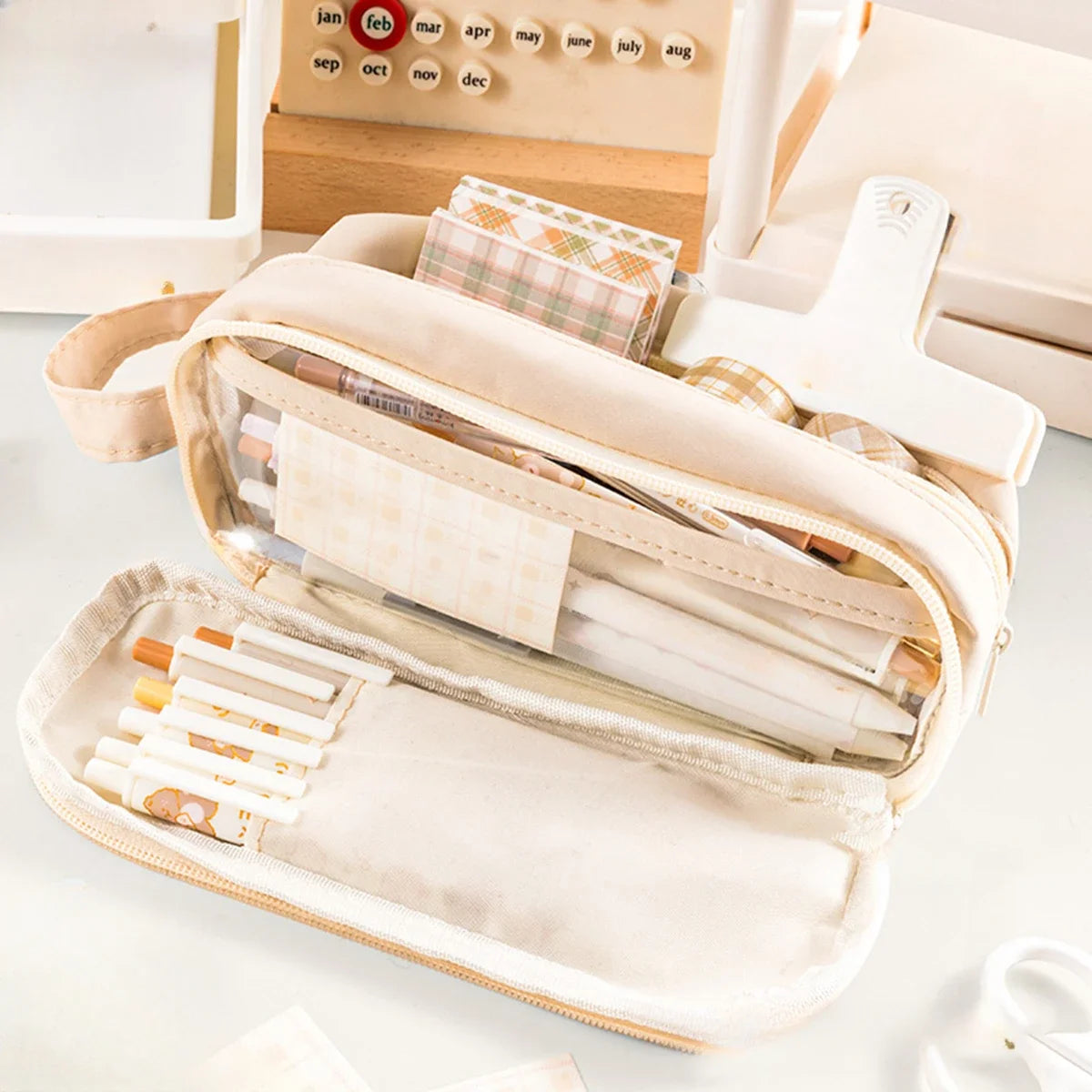 5 Layer Large Capacity Pencil Bag Transparent Pen Pouch Box Waterproof for Girls Back To School Supplies Cute Korean Stationery