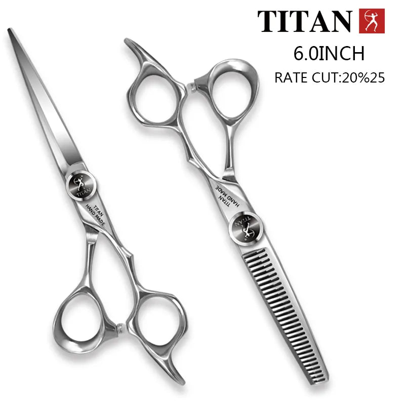 TITAN professional hairdresser scissors barber scissors hairdressing hair cutting thinning set of 5.5 6.0inch japan440c steel