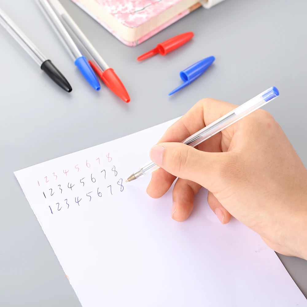 6/11 Pcs 1.0mm Ballpoint Pens Blue Black Plastic Ball Point Pens Student Gift School Office Supplies Long Lasting Smooth Writing