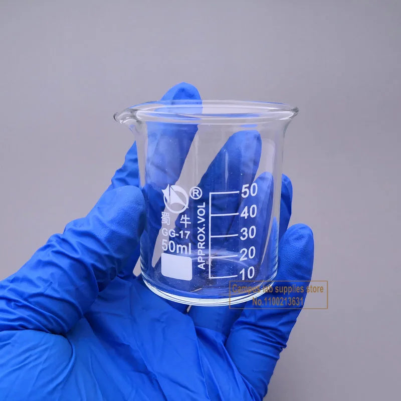 1Set (5/10/25/50/100ml) Borosilicate Glass Beaker Clear Measuring Cup Medical Supplies and Equipment