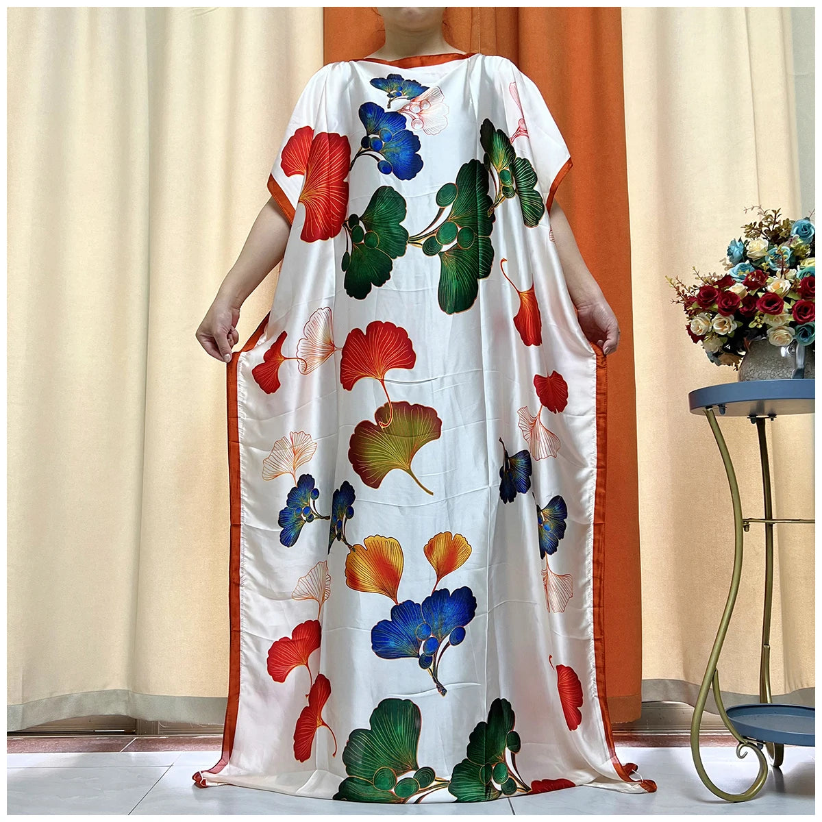 2024 Fashion Print Islam Turkey Loose Elegant Femme Robe New Silk Oversize African Women Clothing Dubai Dashiki Abaya Free Size