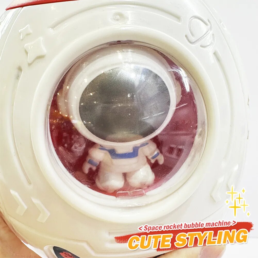Automatic Bubble Machine Rocket Bubble Shape Blower Astronaut Pomperos Soap Bubbles Maker Electric Outdoor Toy Children Day Gift