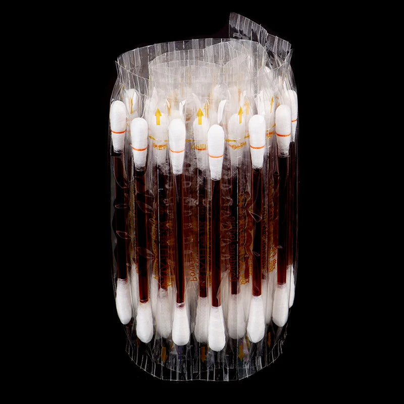 30pcs Disposable Emergency Cotton Stick Iodine Swab Home Outdoor First Aid Kit Double Head Medical Cleaning Supplies
