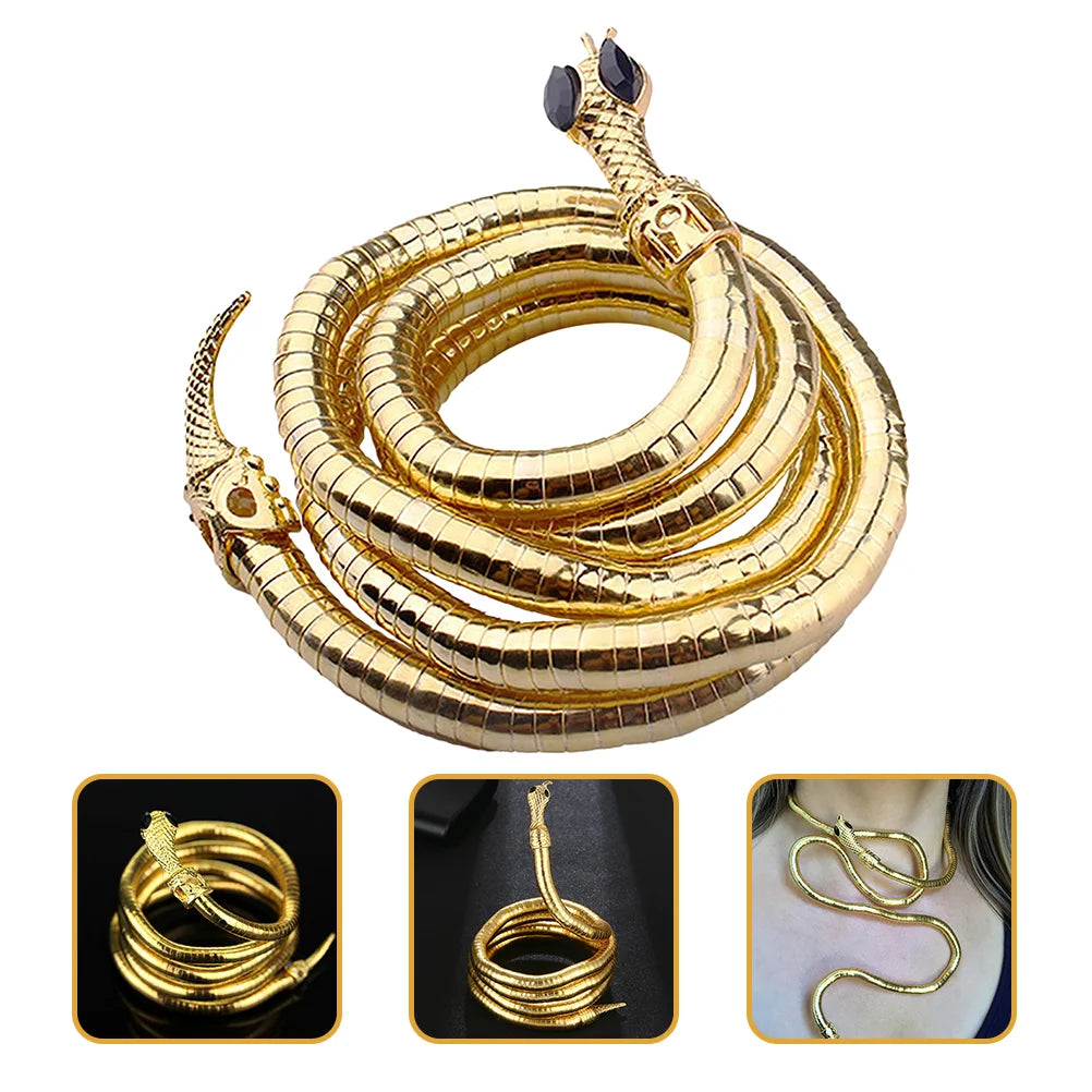Snake Bracelet Womenbangle Accessory Punk Jewelry Aesthetic Minimalist Cuff Choker Necklace Wrap Egyptian Costume Arm