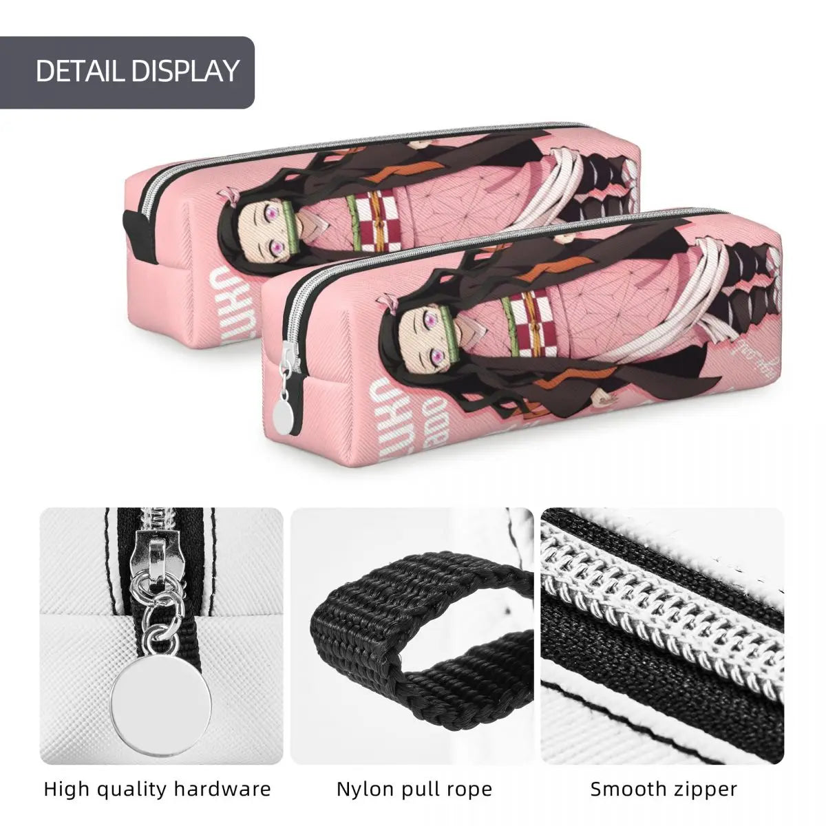 Kamado Nezuko Demon Slayer Pencil Case Anime Pencilcases Pen Holder for Student Big Capacity Bag School Supplies Gift Stationery