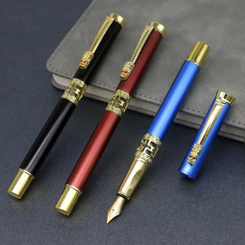 Luxury 707 Metal Fountain Pen Blue hollow out Sculpture Business Stationery Office Supplies Calligraphy Ink Pens New