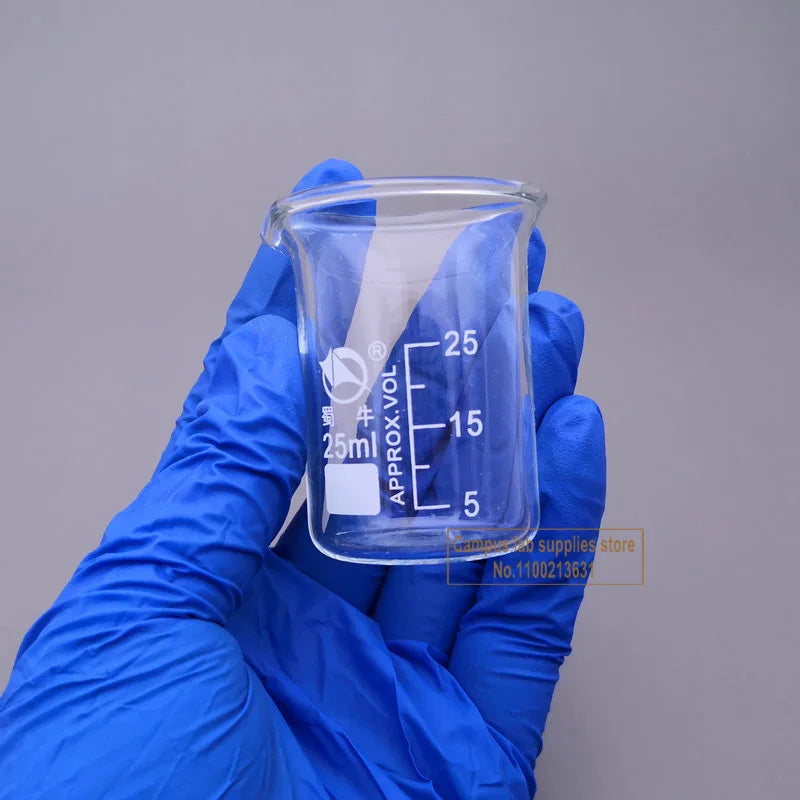 1Set (5/10/25/50/100ml) Borosilicate Glass Beaker Clear Measuring Cup Medical Supplies and Equipment