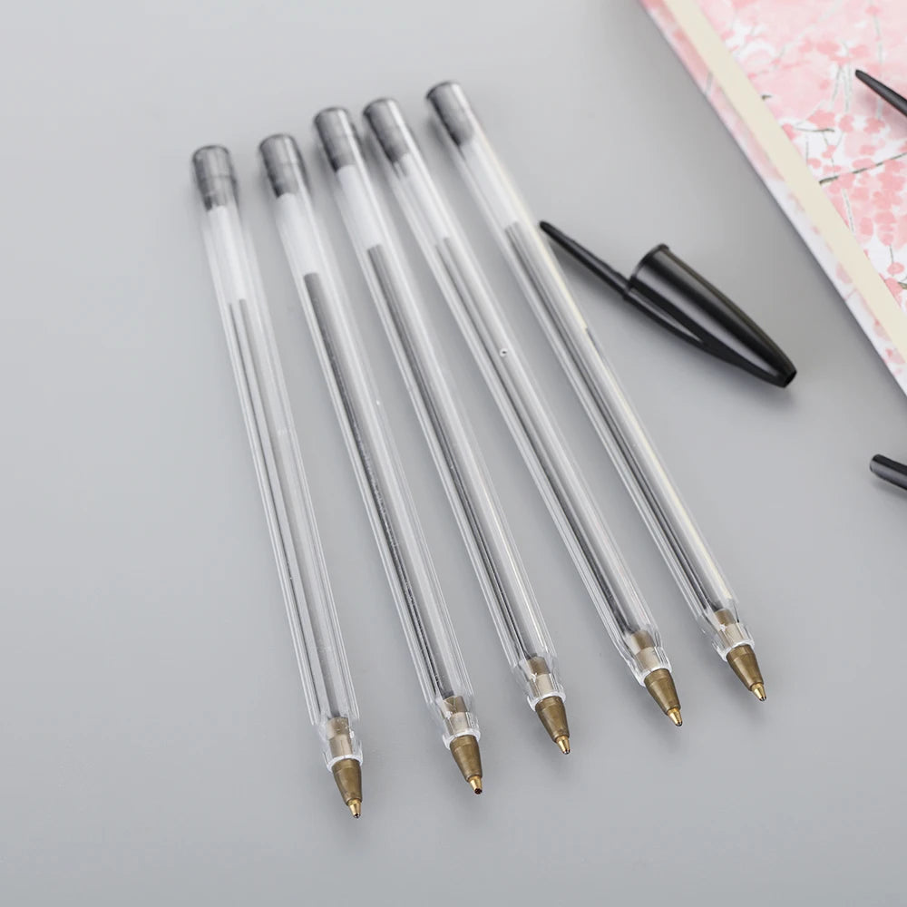 6/11 Pcs 1.0mm Ballpoint Pens Blue Black Plastic Ball Point Pens Student Gift School Office Supplies Long Lasting Smooth Writing