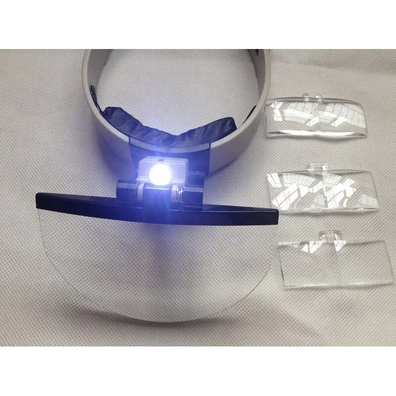 2X 3.8X 4.5X 5.5X Helmet Magnifying Glass LED Illuminated Headband Magnifier Loupe Watch Jewelry Repair Reading Tool