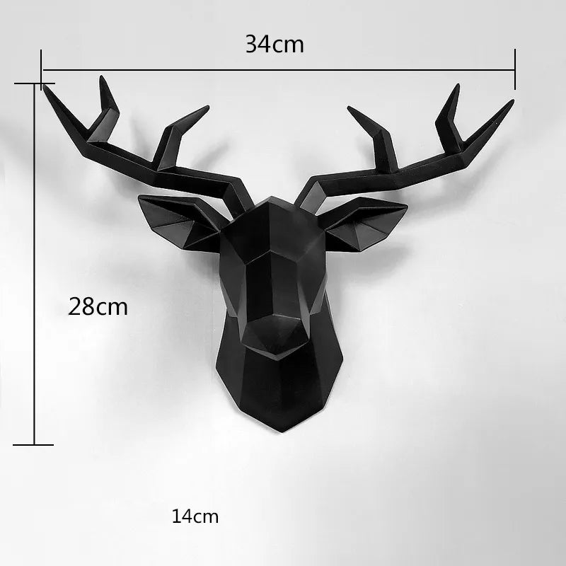 Home Decoration Accessories,3D Deer Head,Statue,Sculpture,Wall Decor,Animal Figurine Miniature,Modern,Living Room,Decorative Art