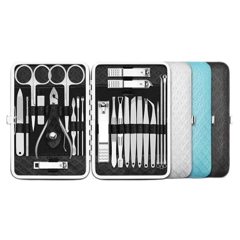 Qmake 23P Manicure Sets complete nail stretching kit manicura accesorios nail clipper Pedicure Tools All nail products manucure