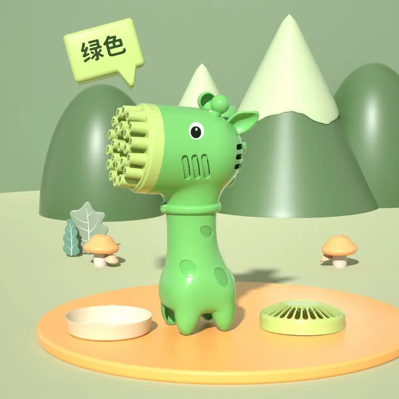 Cute Giraffe Bubble Maker Machine Cartoon Protable Outdoor Kids Bubble Machine Toys Children Toy(Not Include AA Batteries)