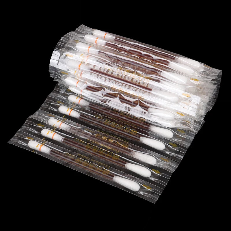30pcs Disposable Emergency Cotton Stick Iodine Swab Home Outdoor First Aid Kit Double Head Medical Cleaning Supplies
