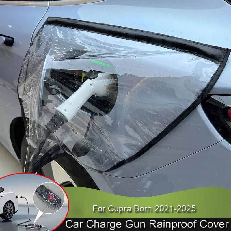 Car New Energy Charging Port Rain Cover For Cupra Born 2021-2025 Rainproof Dustproof EV Charger Guns Protect Electric Accessory