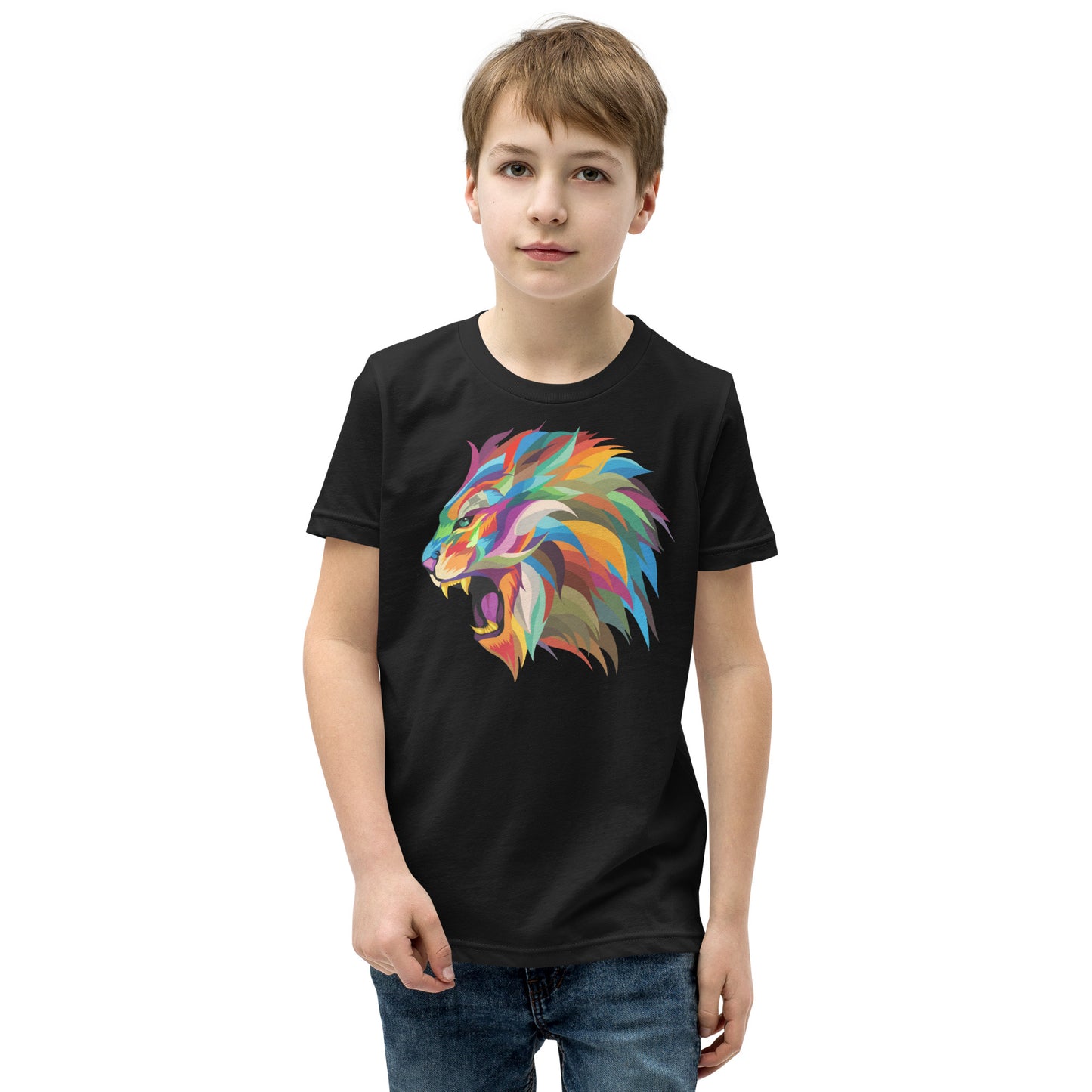 Colorful lion Youth Short Sleeve T-Shirt