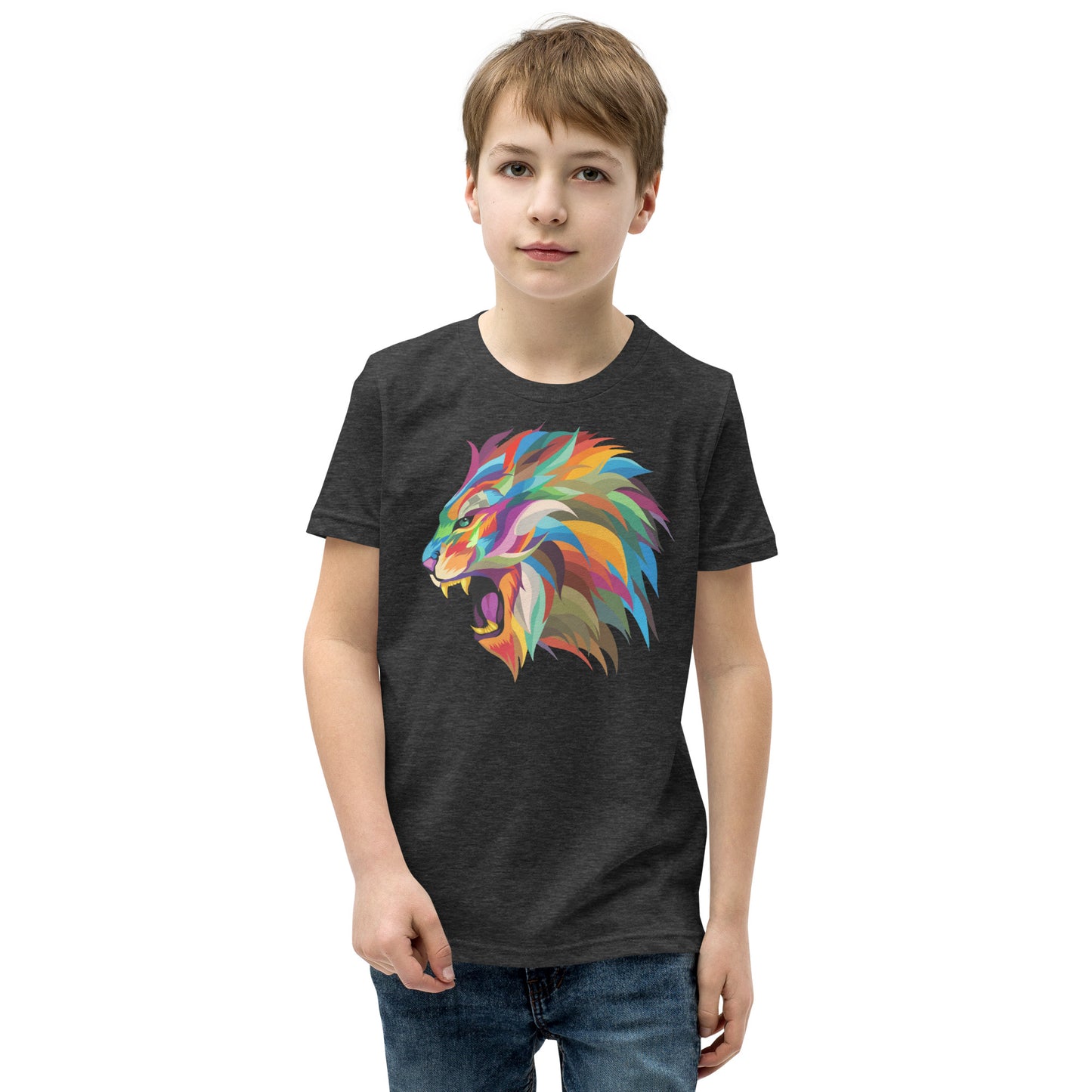 Colorful lion Youth Short Sleeve T-Shirt