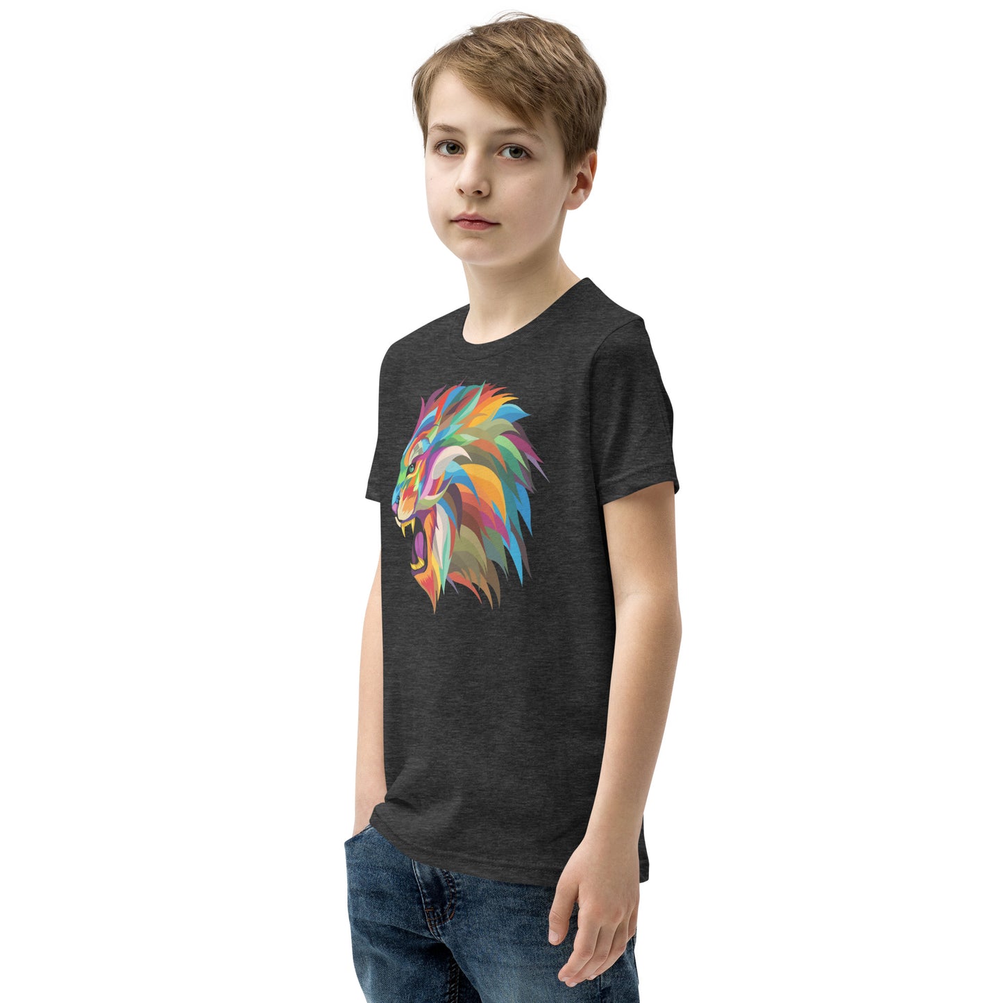 Colorful lion Youth Short Sleeve T-Shirt