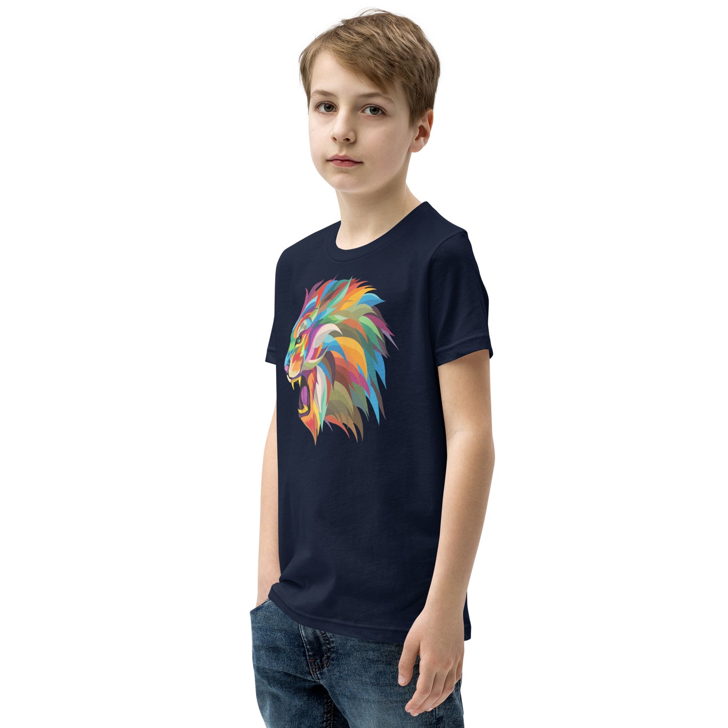 Colorful lion Youth Short Sleeve T-Shirt