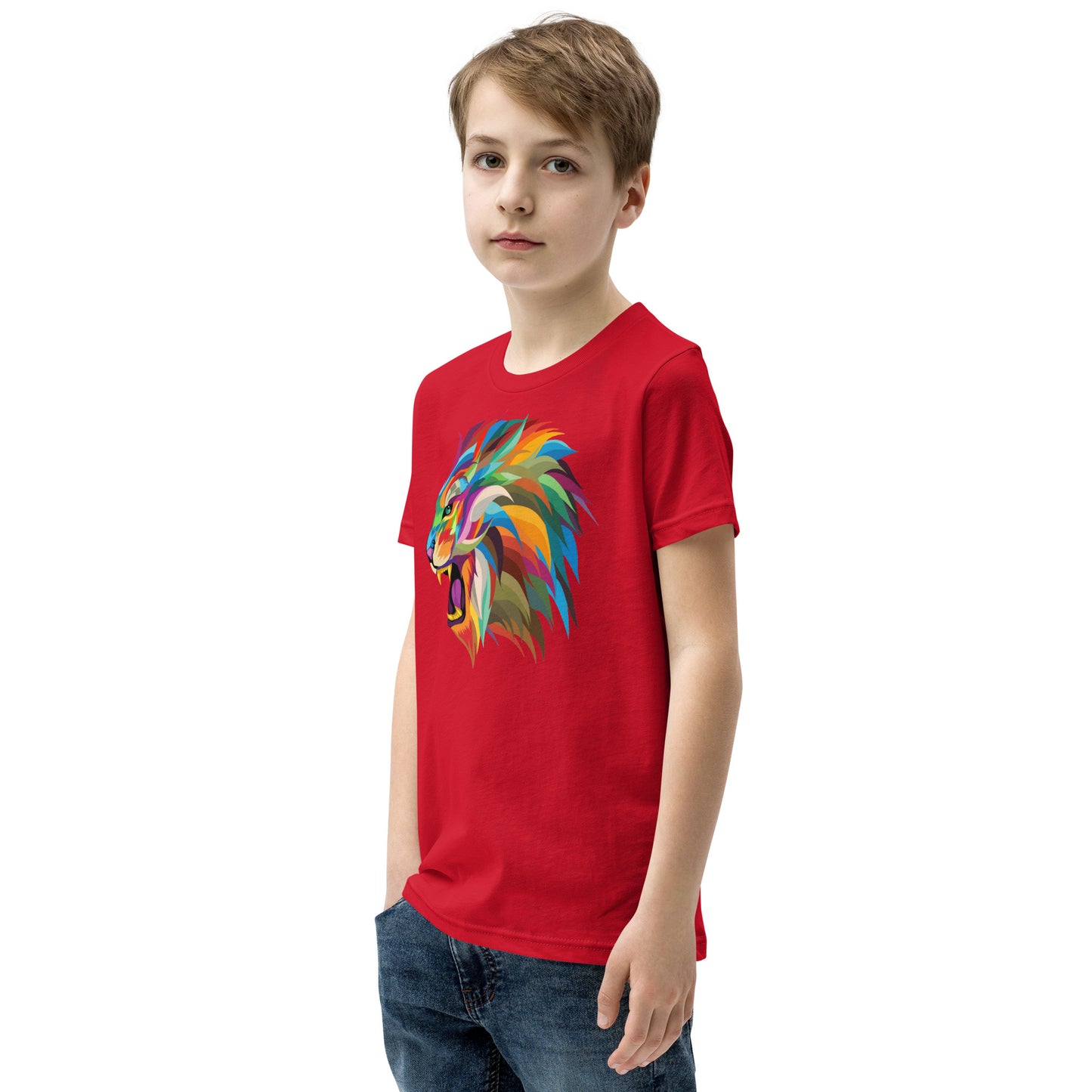 Colorful lion Youth Short Sleeve T-Shirt
