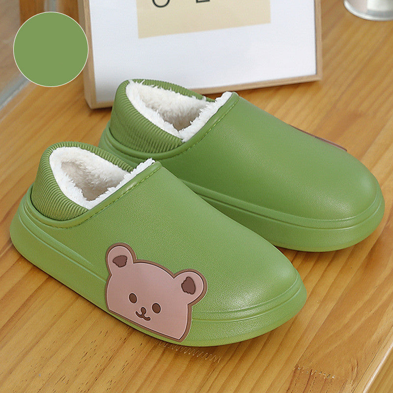 Cartoon Cute Bear Wearing Household Cotton Shoes Indoor And Outdoor