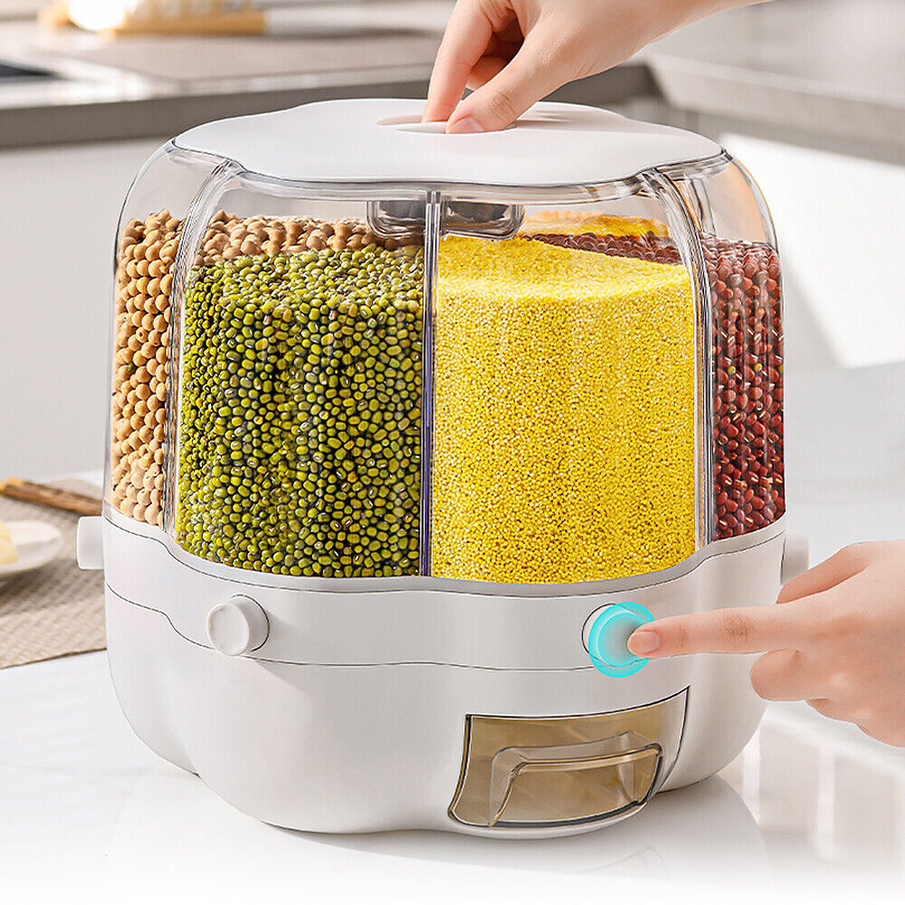 Kitchen Dry Food Sealed Storage Container Grain Box Cereal Dispenser Rice Tank UK