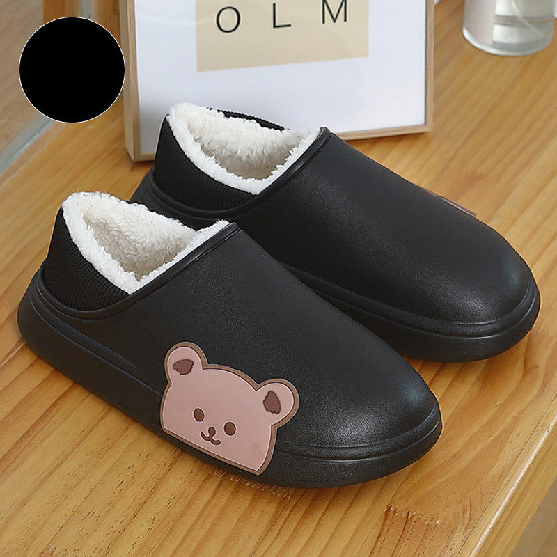 Cartoon Cute Bear Wearing Household Cotton Shoes Indoor And Outdoor