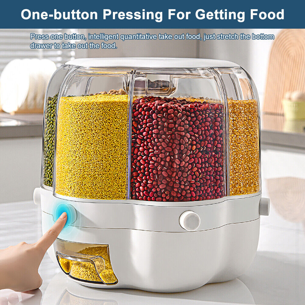 Kitchen Dry Food Sealed Storage Container Grain Box Cereal Dispenser Rice Tank UK