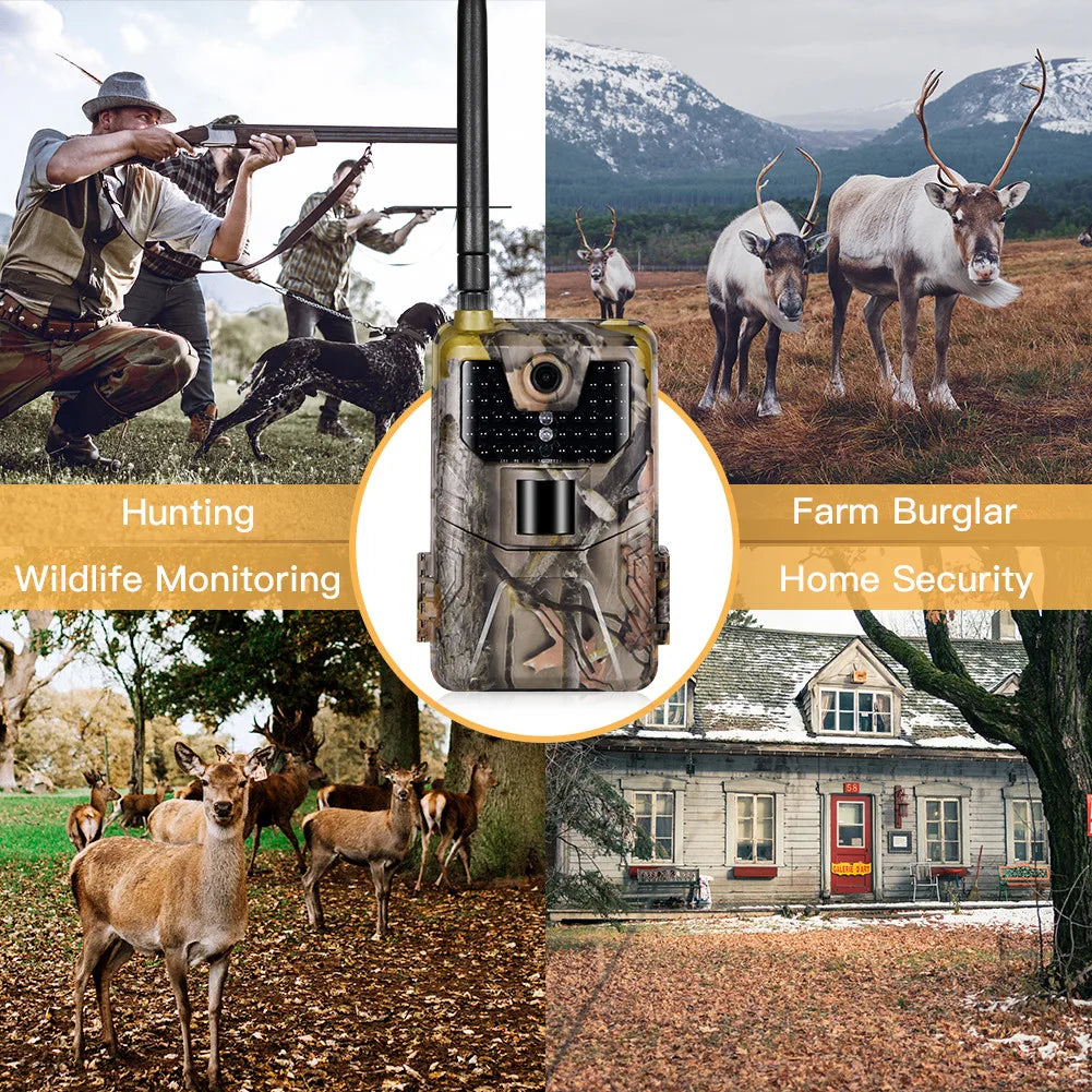 2G MMS SMTP Trail Camera Email Wildlife Hunting Cameras Cellular Wireless  20MP 1080P Night Vision Photo Trap HC900M
