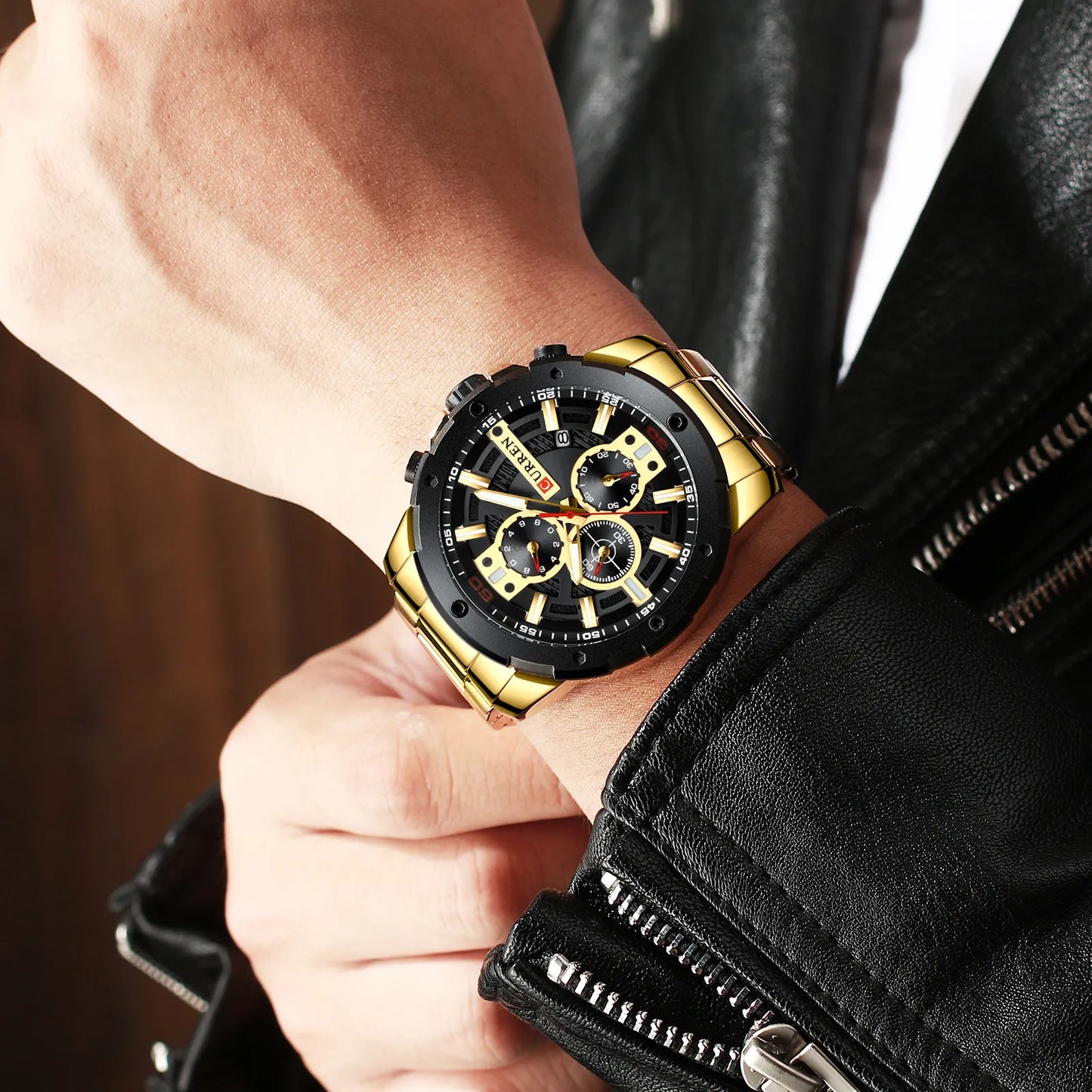 CURREN Luxury Quartz Wristwatch Men Sport Watches Relogio Masculino 8336 Stainless Steel Band Chronograph Clock Male Waterproof