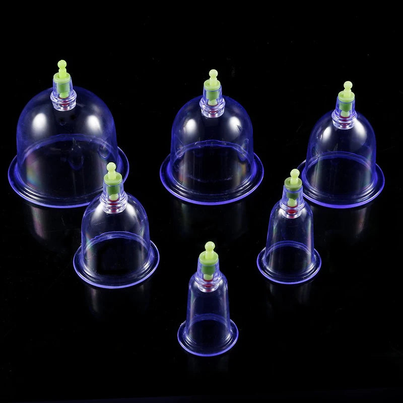 Effective Health Care 12 Cupping Cups Medical Vacuum Cans Suction Therapy Device Back Body Massage anti-cellulite massager Set