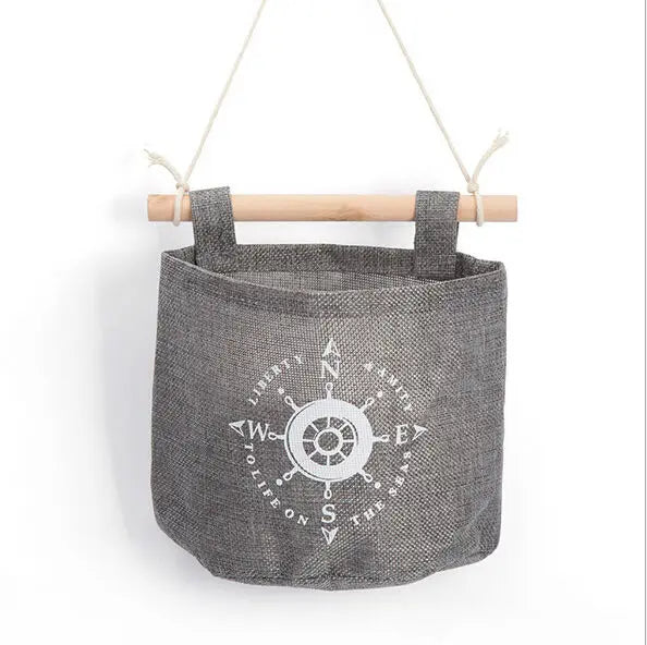 4Styles Wall Sundry Navy Fabric Cotton Pocket Hanging Holder Storage Bag Rack makeup Cosmetic organizer storage basket box AU232