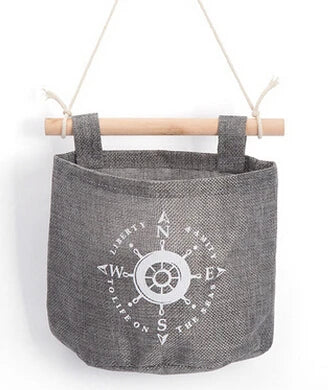 4Styles Wall Sundry Navy Fabric Cotton Pocket Hanging Holder Storage Bag Rack makeup Cosmetic organizer storage basket box AU232