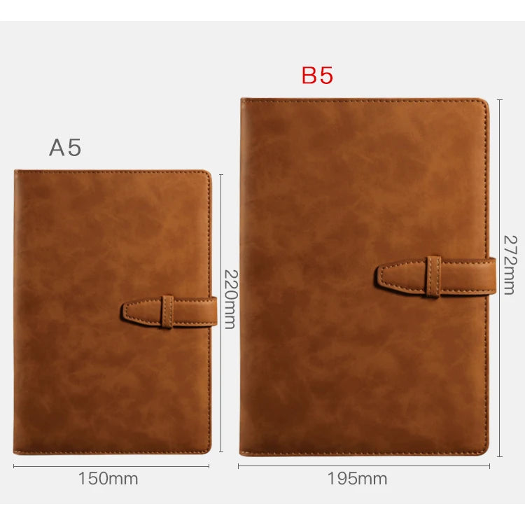 Creative Office PU Leather Notebook A5 B5 Daily Planner Agenda 2024 Hardcover Notebook Business Diary Notepad Note Book cover